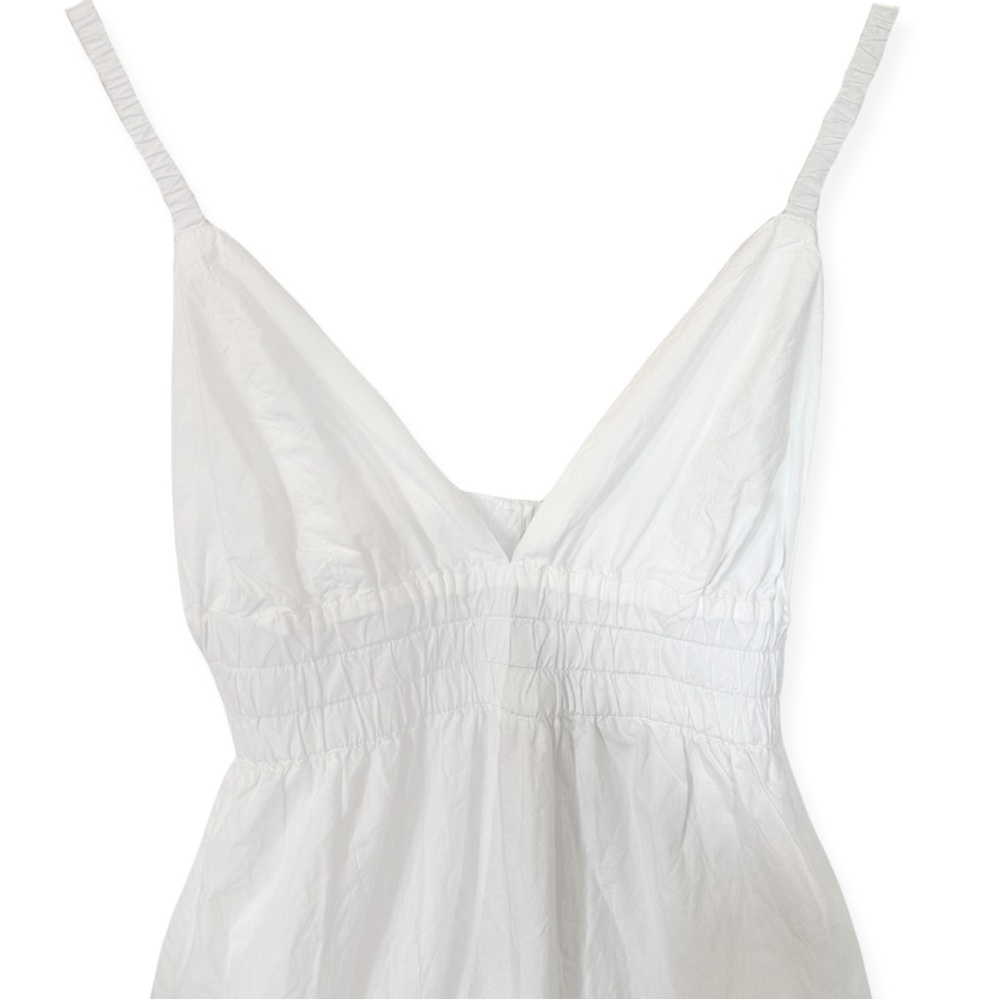 White Sleeveless Maxi Sundress with V-Neck and back cutout - Picture 4 of 7